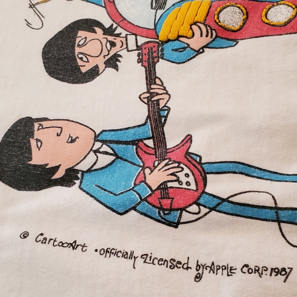 THE BEATLES 1987 Apple Corp. Cartoon TWIST & SHOUT T-SHIRT - Picture 3 of 7